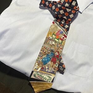 Tabasco Basketball Themed Necktie with Colorful Design.